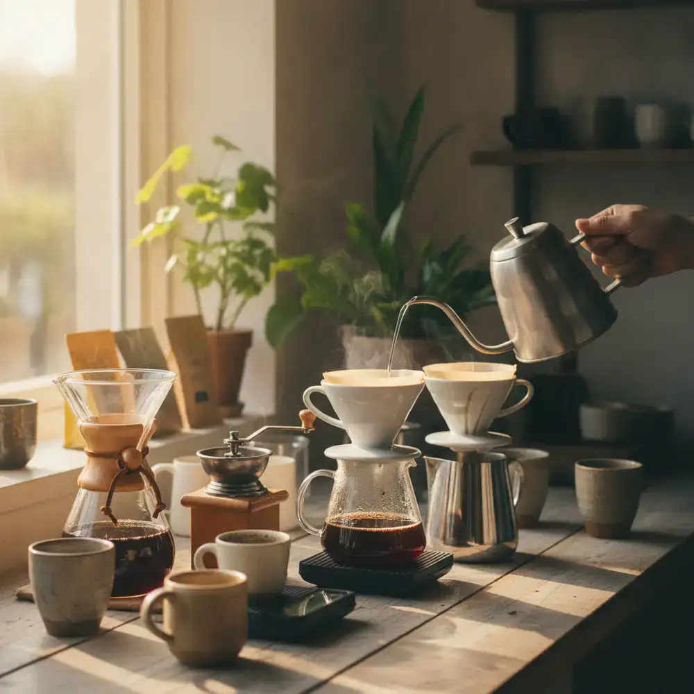 Manual pour-over coffee brewers