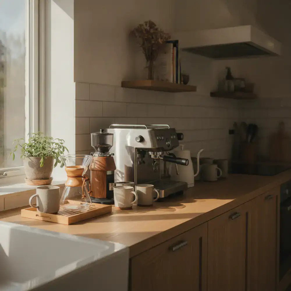 Assessing counter space for coffee gear